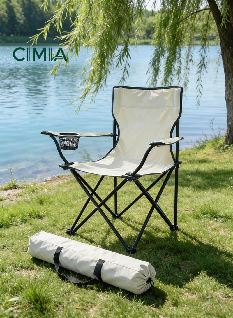 السيميا كرسي رحلات وبحر قابل للطي محمول - مقاس 50x50x80 سم - مع حقيبة تخزين ومنظم أكواب - Image 1